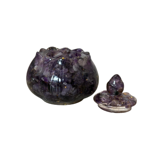 Amethyst Lotus Bud Shaped Box