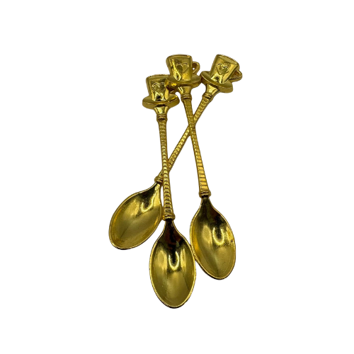 ⁠Set of 3 Small Golden Tea Spoons